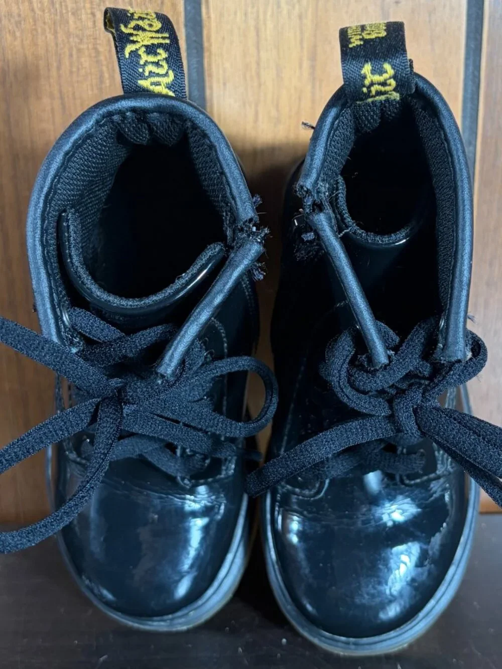 Dr. Martens 1460 T Kids Unisex Black Combat Side Zipper Boots Sz 9 US/ 8UK/26 EU